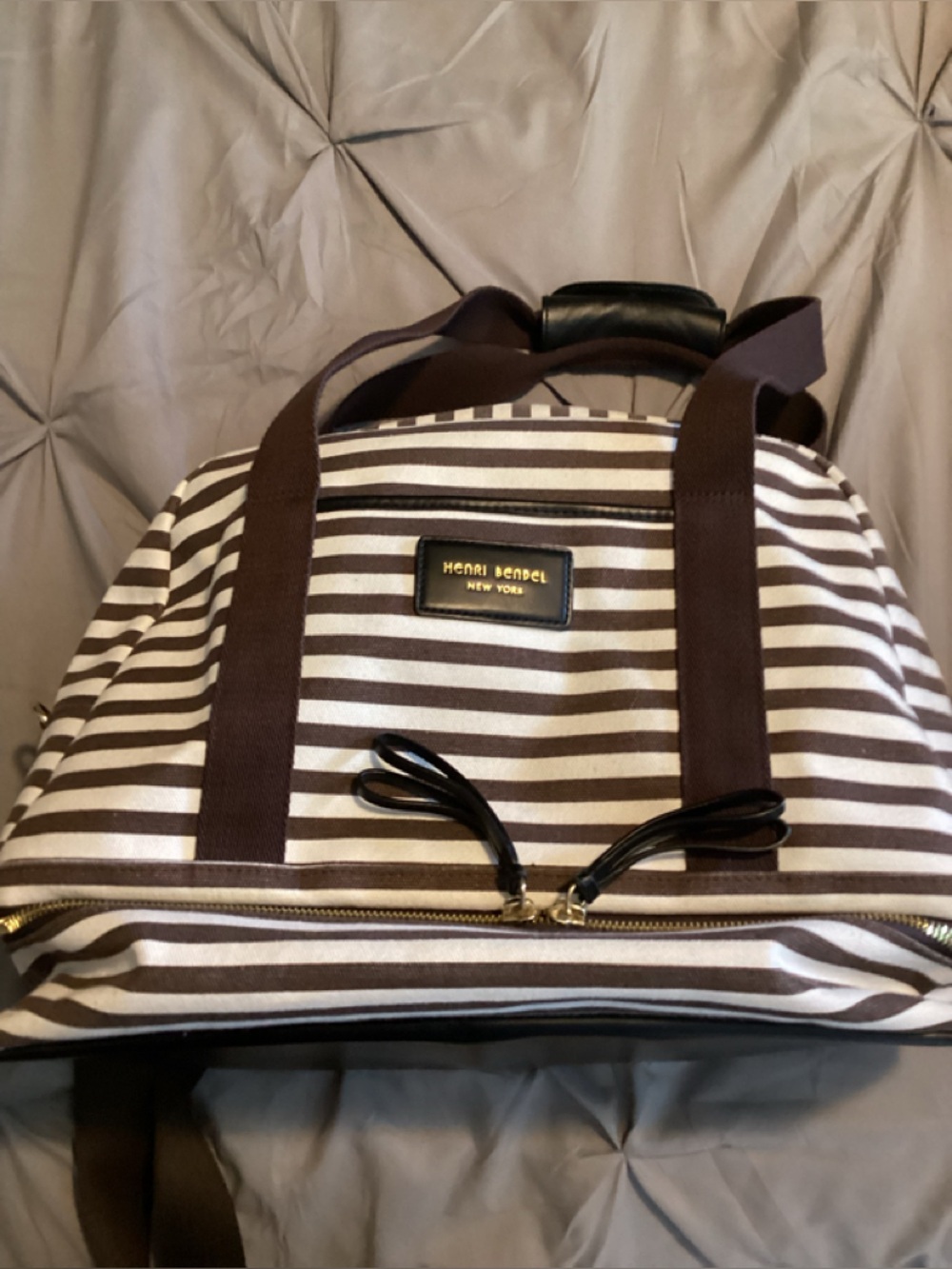 Heni Bendel brown and white Weekender duffle bag - Picture 8 of 9